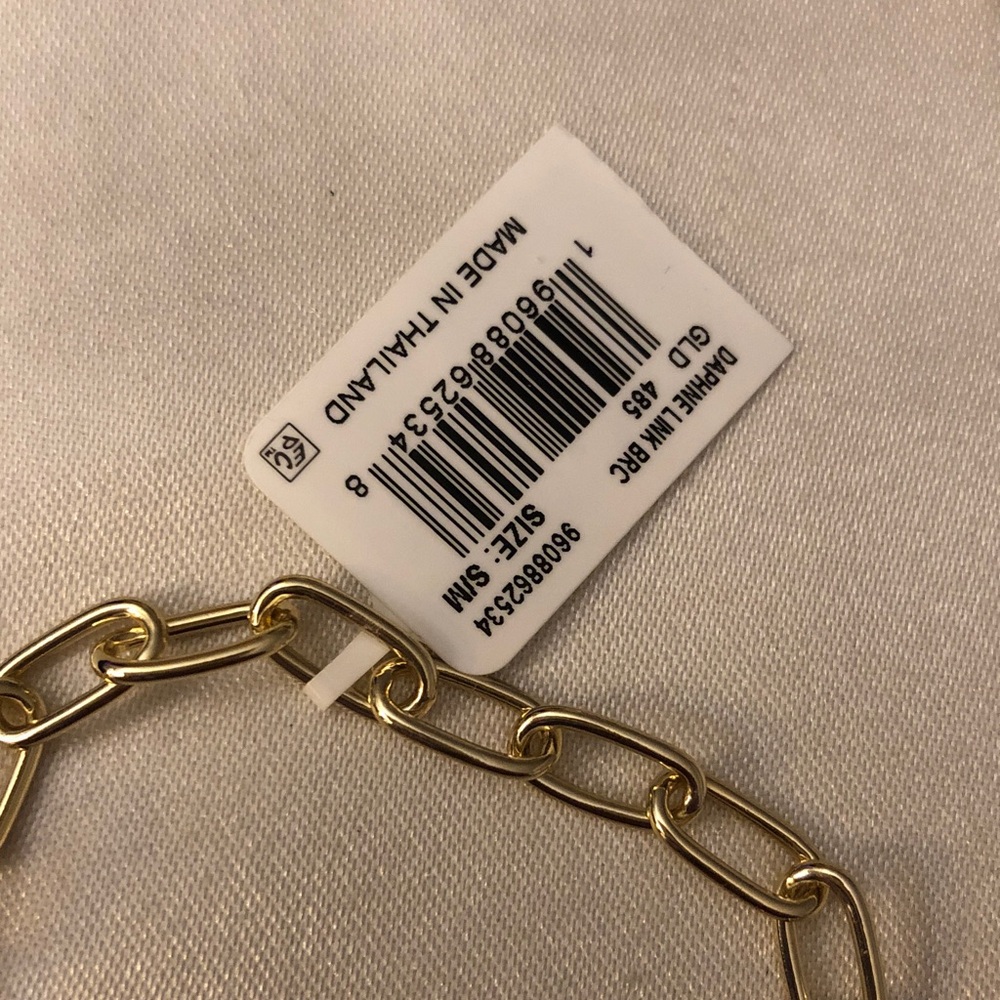 Kendra Scott Daphne Gold Tone Paper Clip Bracelet Variegated Turquoise Charm NWT - Picture 4 of 11
